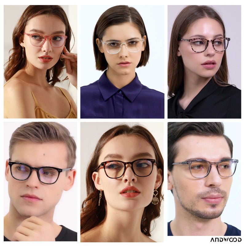 ANDWOOD Blue Light Blocking Glasses Women Men Computer Small Face Clear Bluelight Blocker Eyeglasses Frame Square Black - Image 4